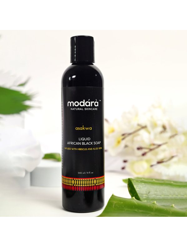 Asakwa Liquid African Black Soap with Hibiscus